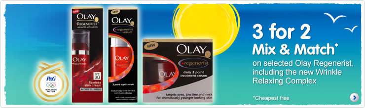 three for two mix and match on selected olay regenerist. Including the new olay wrinkle relaxing complex